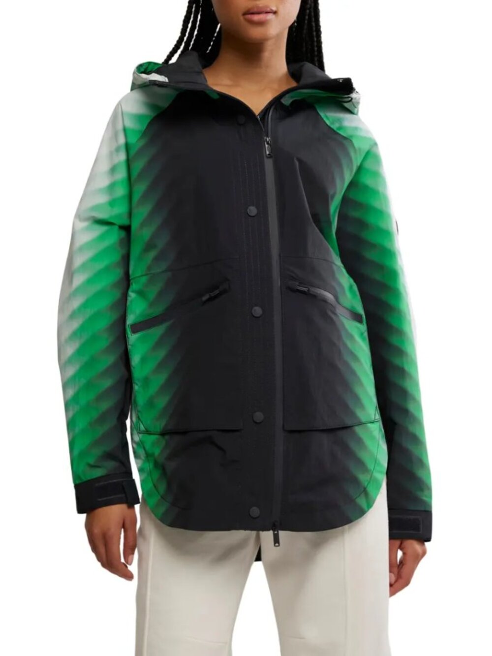 FP Movement Singin' In The Rain Printed Packable Jacket in Alien Combo NWT Small